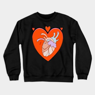 heart in heart, valentine tattoo art Crewneck Sweatshirt